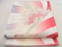 平和屋着物◎六通柄袋帯　唐織　孔雀花文　金銀糸　逸品　BAAG0893qt