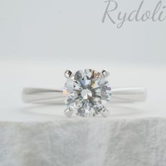 PT950 1.30ct E VVS2 オーダーメイドリング ラボグロウンダイヤモンド IGI鑑定書付き ラウンドブリリアントカット 結婚指輪 クラシックな4本爪デザイン シンプルで上品な グ プラチナ製ダイヤモンドリンリング レディースダイヤリング