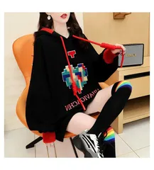 【ブラック】厚手 レディース パーカー トレーナー オーバーサイズ ビッグシルエット フード付き カジュアル トップス 長袖 秋 冬 ゆったり