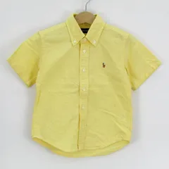 ラルフローレン 半袖シャツ ボタンダウン 胸元ロゴ　コットン トップス キッズ 男の子用 100サイズ イエロー RALPH LAUREN 【中古】