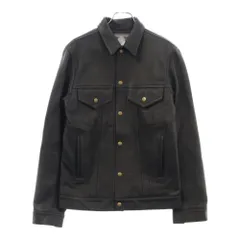 BLACK MEANS (ブラックミーンズ) カウレザー トラッカージャケット ブラック 945-79GJ84-5のサムネイル