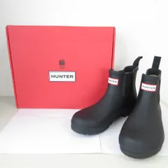 未使用 HUNTER ハンター W ORIGINAL CHELSEA オリジナルチェルシー ショート レインブーツ WFS2078RMA UK6 25cm相当 ブラック レディース 古着 中古 USED