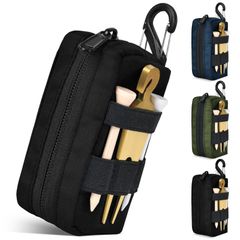 【Popular Item】Golf Bag, Golf Bag Accessory Case, Lightweight and Durable, Hat Clip, Marker, Golf Fork, Zipper Closure, Easy Attachment/Detachment (Black), Ball Pouch, Golf Ball Case (Holds 2 Balls), Men's Nylon Golf Accessories, YooFa