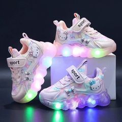 키티 짱 헬로 키티 LED 빛나는 신발 운동화 스포츠 신발 캐주얼 신발 여자 13.3cm ~ 18.3cm 핑크 퍼플 2 색 통원 통학 소풍 하이킹
