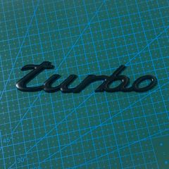 ブラック　自動車・カー用 3D 金属製 Turboロゴ エンブレム ステッカー