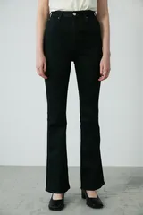 MOUSSY マウジー HW Rebirth FLARE ハイウエストリバースフレア フレアパンツ ジーンズ デニム ストレッチ 010ESA12-2140-2 黒 ブラック 24インチ 通年 ゴーゴー古着久喜倉庫店 19 No.名北157