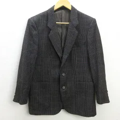 H■90s■ウンガロ/UNGARO グレンチェック ツイードテーラードジャケット【94 AB4】MENS■89【中古】