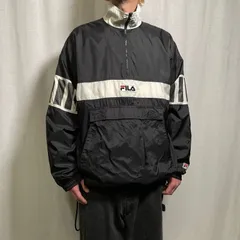 90年代 FILA フィラ ハーフジップ プルオーバーナイロンジャケット メンズL相当 