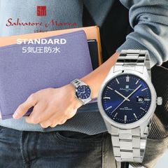 【GW中のご注文は5/7からのご対応になります。】イタリアン デザイン サルバトーレマーラ メンズ 腕時計 ダークブルー SALVATORE MARRA sm24107-ssdbl 28.0 彼 息子 のプレゼントに