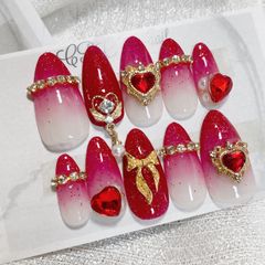 メルカリShops - ネイルチップ 現品 ワンホン 韓国 ビジュー ピンク ...