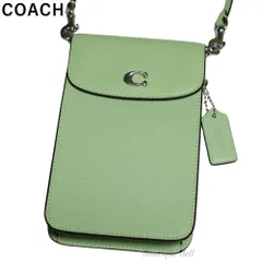 【COACH】コーチ ポリッシュド ペブルレザー フォンクロスボディ スマホショルダーバッグ ペールピスタチオ  CH815