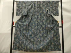 平和屋着物■上質な紬　草花文　正絹　逸品　AAAV3461sx
