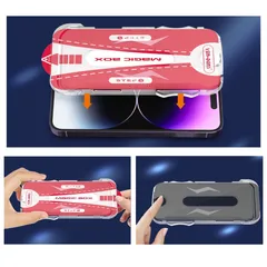 ガラスフィルム iPhone/12/13/14 /Pro/Pro Max/puls 自動除塵 気泡ゼロ 失敗なし 超簡単貼り付け 9H強化ガラス 全面保護 フィルム フルカバー ガイド枠付き