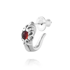 フリースタイル ガーネット アラベスク フープピアス シルバー925 片耳用