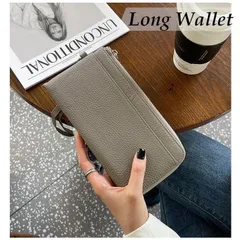 牛革 長財布★モカ★スキミング防止 L字ファスナー レディース 女性 スマホショルダー スマホポーチ ミニバッグ