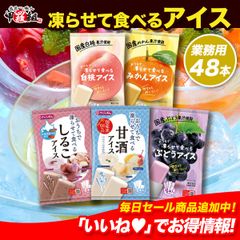 🍧おうちで凍らせて食べるアイス🍧5種類から選べる！⇒ぶどう🍇・しるこ・甘酒・白桃・みかん＜業務用48本(4本×12袋)＞ シャーベット スムージー ブドウ リンゴ フルーツ 果物 常温 パウチ 【甲羅組】 【祖の食庵】