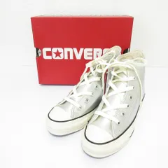 未使用 CONVERSE コンバース LEATHER ALL STAR (R) HI レザー オールスター ハイカット スニーカー 31311880 23.0cm メタリック シルバー レディース 古着 中古 USED