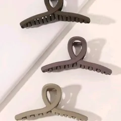 ヘアクリップ3個セット　ダークカラー　W12