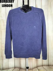 Burbbery London バーバリー ロンドン ニット セーター ネイビー系 イタリア M ワンポイント