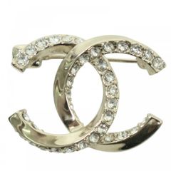 シャネル ブローチ レディース ココマーク　ココ アクセサリー CHANEL ラインストーン    B23B ゴールド 約7.5g 美品 2023年【中古品】