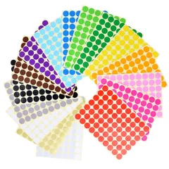 【在庫セール】丸 かわいい 丸型 ラベルシール ステッカー 16色セット Pstyle. PST-100 (19㎜)