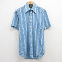 S/古着 キャンパス 半袖 シャツ 70s メンズ 薄紺他 ネイビー ストライプ 24mar01 中古 トップス