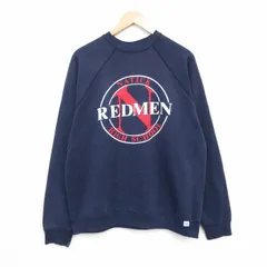 L/古着 ディスカス 長袖 スウェット メンズ 90s レッドメン ラグラン クルーネック 紺 ネイビー 25oct01 中古 スエット トレーナー トップのサムネイル