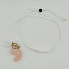 勾玉 まが玉 ペンダント ローズクォーツ 天然石 パワーストーン AUULLA jewelry 241263