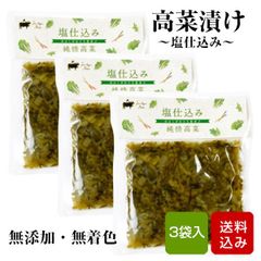 高菜 塩漬け 100g×3袋 無添加 無着色 国産 漬け物 高菜の漬物 宮崎県産 メール便