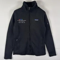 古着 パタゴニア patagonia ベターセーター フルジップ ワンポイントロゴ 刺繍 アウトドア S  ブラック レディース