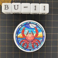 방수 스티커 게 해양 생물 스테인드 글라스 풍 BU-11