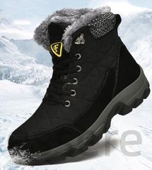 スノーブーツ ハイカット 登山靴 メンズ スニーカー 雪靴 裏起毛 暖かい 防寒 スポーツ 滑り止め シューズ 水 耐滑 超軽量 冬 アウトドア ブラック