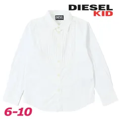 新品・未使用 ディーゼルキッズ DIESEL KID [6歳(120cm)] 長袖ドレスシャツ ジュニア ボーイ プリーツ装飾 異素材切替 子ども服 男の子 CRISTYX