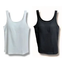 ユニクロ エアリズムコットンブラタンクトップ M 2枚セット ブラック＋ホワイト　黒　白