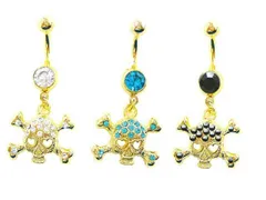 １４Ｇハートドクロ  ボディピアス ヘソピアス へそピアス ヘソピ