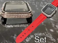 シルバー　レッド　アップルウォッチ ケースカバーApple Watch. Dラバーベルト ラバーバンド キラキラカバー ケース 鑑別済み 最高品質