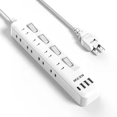 Mscienエムサイン 電源タップ usb付き 8個AC口 1個usb-c 3個usb-a 延長コード 1m 雷ガード usb コンセント タップ oaタップ スイッチ付き 壁掛け たこあしコンセント テーブルタップ マルチタップ スイングプラグ おしゃれ 0
