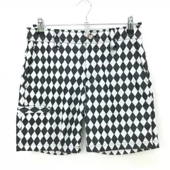 【美品】エドウィンゴルフ ハーフパンツ 黒×白 ダイヤ柄 レディース S ゴルフウェア EDWIN GOLF
