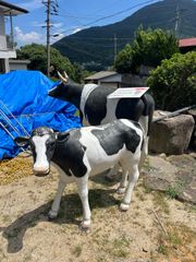 巨大　動物オブジェ　牛　親子　中古