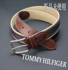 OUTLET特価 新品 未使用 TOMMY HILFIGER トミーヒルフィガー ベルト IITL02X044 KHA/BR/NVY　サイズ３６ トミー ベルト