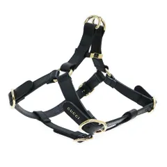 ○★新品 未使用 Gucci オメトリックG ペット ハーネス ブラックレザー ○☆新品 未使用 Gucci オメトリックG ペット ハーネス ブラック
