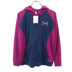 未使用 UNDER ARMOUR アンダーアーマー フードジャケット LG ネイビー×パープル メンズ 古着