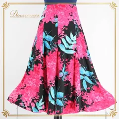 社交ダンス 衣装 スタンダード スカート レッスンウェア レディース オールシーズン ブラック系 ブルー系 ピンク系 黒 水色 花柄 花模様 鮮やか 派手 ボタニカル ダンススカート フラワーパターン 長さ69.5cm おしゃれ 伸縮性 ウエストゴム