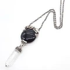 Ari D Norman アリ ダニエル ノーマン イギリス ヴィンテージ シルバー ネックレス オニキス SILVER 925 エメラルド オニキス クリスタルクォーツ マーカサイト UK ジャガー