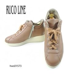 agile RUCOLINE 厚底 スニーカー サイドジップ 39 ブラウン ルコライン レディース レースアップ hws01573