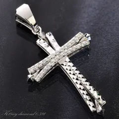 18金ペンダントトップメンズK18クロスダイヤモンド十字架トップ【即納】【アクセサリーマート/メルカリShops店】