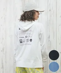 【ムラスポ公式】新品 ROXY ロキシー ラッシュガード 水着 レディース パーカー ジップアップ 長袖 水陸両用 UVカット HISTORICAL LOGO HOODIE RLY251032
