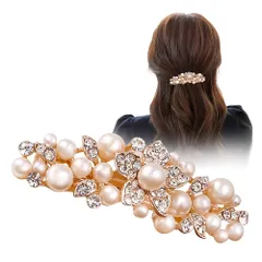 人気商品　FASELE ヘアクリップ バレッタ パールバレッタ ヘッドドレス ウェディング ヘアアクセサリー 髪飾り 髪留め 結婚式 ヘアピン かわいい 着物髪飾りパール キラキラ