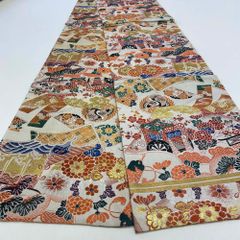 丸帯 アンティーク ヴィンテージ 全通 金帯 360cm 花嫁衣装 貸衣装 中古 リサイクル 結婚式 婚礼 着付け 舞台 きもの 着物 4107