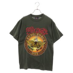 VINTAGE (ヴィンテージ) 00s AEROSMITH Aero Force エアロスミス 両面プリント クルーネック 半袖Tシャツ カットソー カーキ